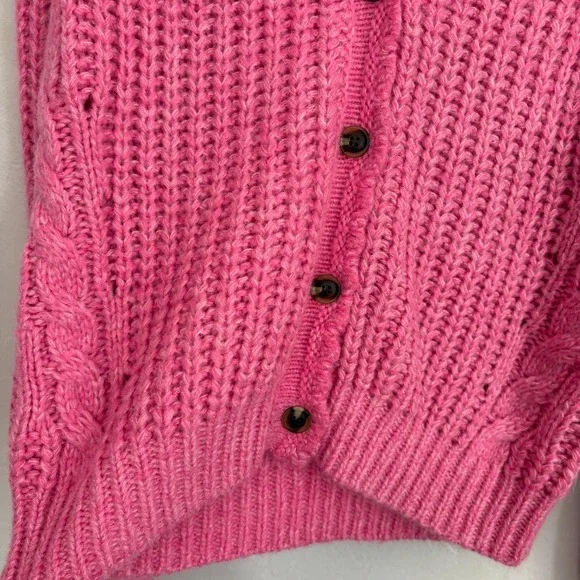 Sundance Knit Cardigan Women Size Small Pink Chunky Long Sleeve - Picture 6 of 11
